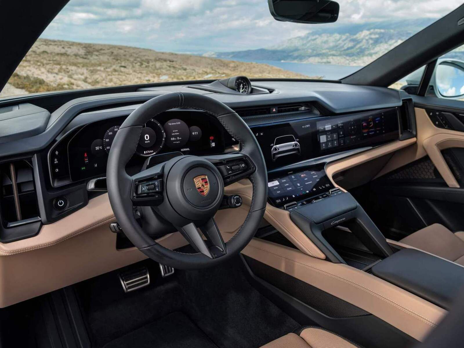 Porsche Cayenne Coupe Electric Black And Chalk Beige Interior