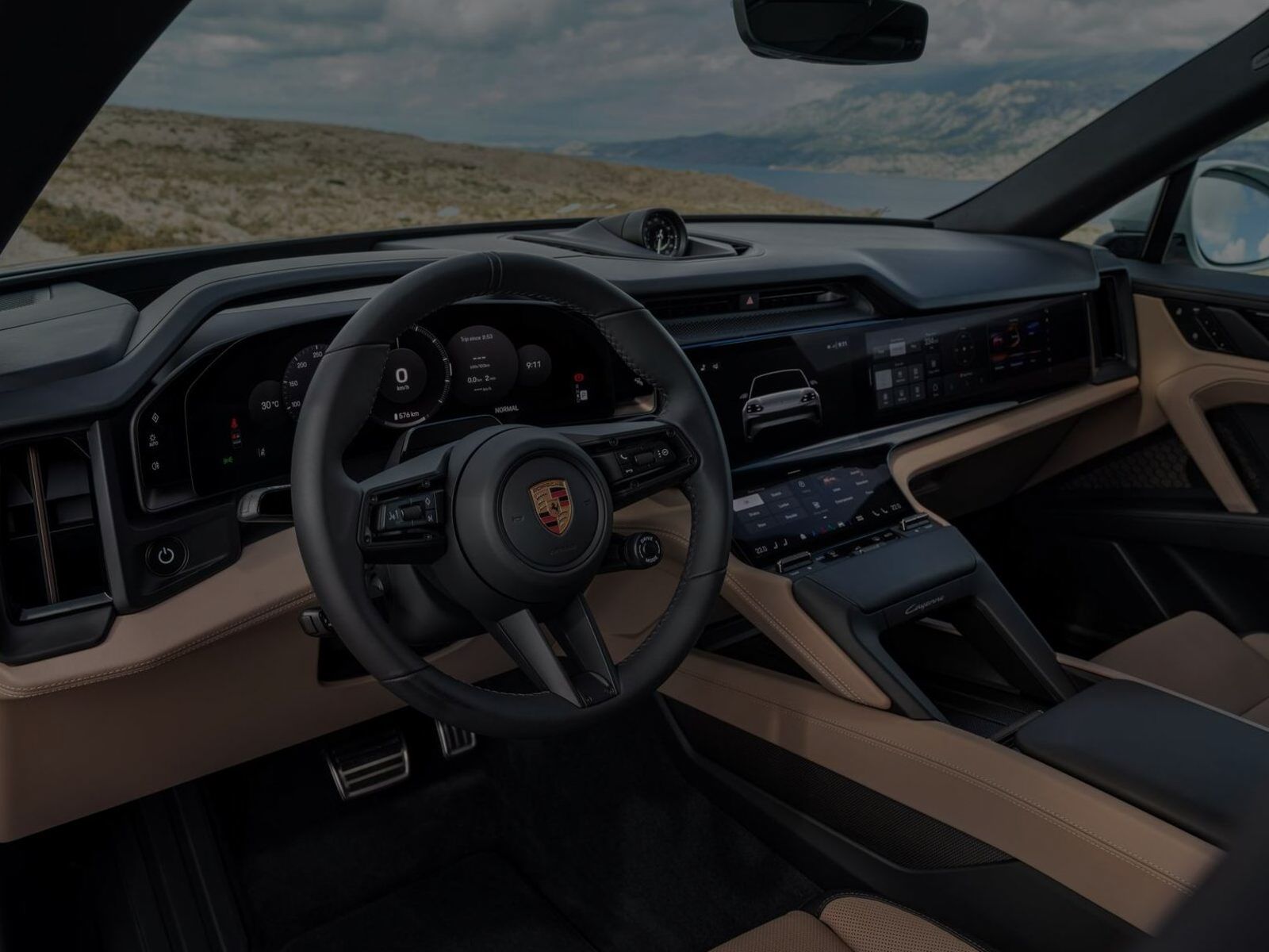 Porsche Cayenne Coupe Electric Black And Chalk Beige Interior
