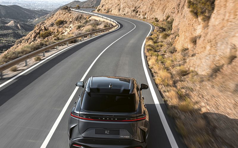 Lexus RZ on road