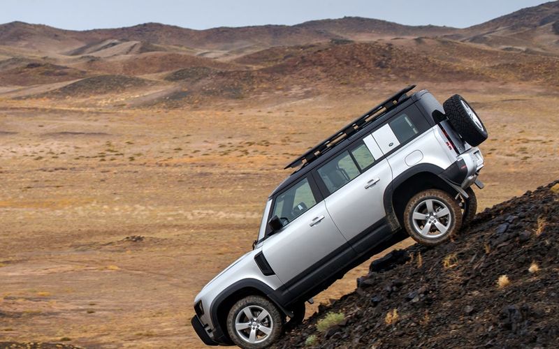 Defender 110 On A Slope