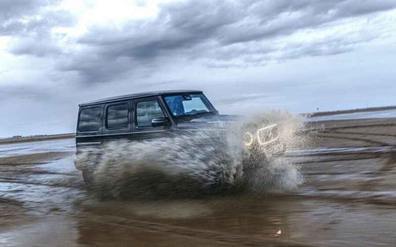 Mercedes-Benz G-Class Electric Driving On a Beach